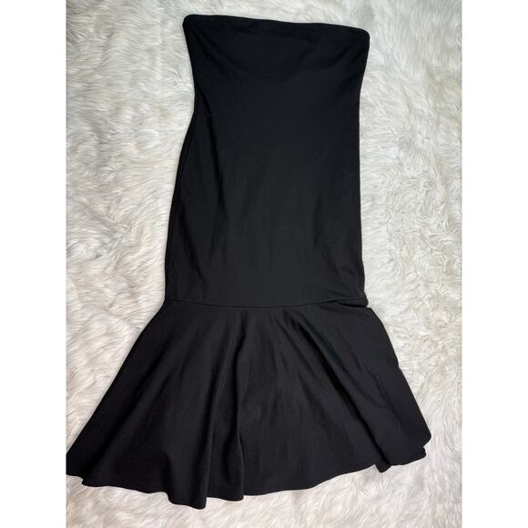 Club Monaco Fluted Strapless Knit Dress Black Size L NWT Old Money Luxury - Picture 6 of 13